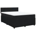 cadre de lit et matelas Noir 160x200 cm Velours