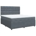 cadre de lit et matelas Gris foncé 180x200cm Velours