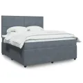 cadre de lit et matelas Gris foncé 180x200cm Velours
