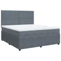 cadre de lit et matelas Gris foncé 180x200cm Velours