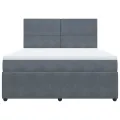 cadre de lit et matelas Gris foncé 180x200cm Velours