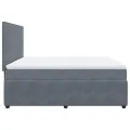 cadre de lit et matelas Gris foncé 180x200cm Velours