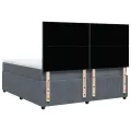 cadre de lit et matelas Gris foncé 180x200cm Velours