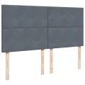 cadre de lit et matelas Gris foncé 180x200cm Velours