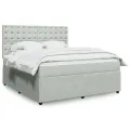 cadre de lit et matelas Gris clair 180x200cm Velours