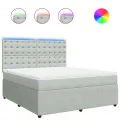 cadre de lit et matelas Gris clair 180x200cm Velours