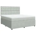 cadre de lit et matelas Gris clair 180x200cm Velours