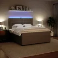 cadre de lit et matelas Gris clair 180x200cm Velours