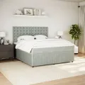 cadre de lit et matelas Gris clair 180x200cm Velours