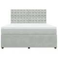 cadre de lit et matelas Gris clair 180x200cm Velours