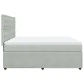 cadre de lit et matelas Gris clair 180x200cm Velours
