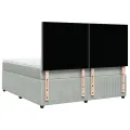 cadre de lit et matelas Gris clair 180x200cm Velours