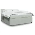 cadre de lit et matelas Gris clair 180x200cm Velours