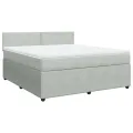 cadre de lit et matelas Gris clair 180x200cm Velours