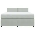 cadre de lit et matelas Gris clair 180x200cm Velours