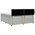 cadre de lit et matelas Gris clair 180x200cm Velours