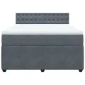 cadre de lit et matelas Gris foncé 140x200cm Velours