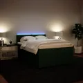 cadre de lit et matelas Vert foncé 140x200cm Velours