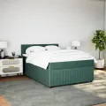 cadre de lit et matelas Vert foncé 140x200cm Velours