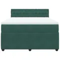 cadre de lit et matelas Vert foncé 140x200cm Velours
