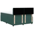 cadre de lit et matelas Vert foncé 140x200cm Velours