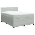 cadre de lit et matelas Gris clair 140x200cm Velours