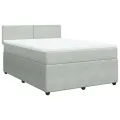 cadre de lit et matelas Gris clair 140x200cm Velours