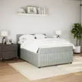 cadre de lit et matelas Gris clair 140x200cm Velours