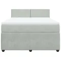 cadre de lit et matelas Gris clair 140x200cm Velours