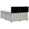 cadre de lit et matelas Gris clair 140x200cm Velours