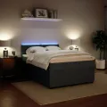 cadre de lit et matelas Gris foncé 140x200cm Velours