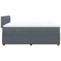 cadre de lit et matelas Gris foncé 140x200cm Velours