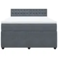 cadre de lit et matelas Gris foncé 140x200cm Velours