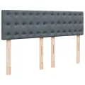 cadre de lit et matelas Gris foncé 140x200cm Velours