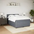 cadre de lit et matelas Gris foncé 140x200cm Velours