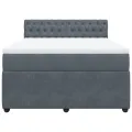 cadre de lit et matelas Gris foncé 140x200cm Velours