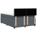 cadre de lit et matelas Gris foncé 140x200cm Velours