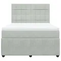cadre de lit et matelas Gris clair 160x200cm Velours