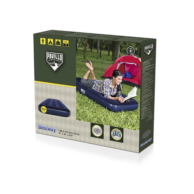 Bestway Materasso Singolo 185x76x22 cm Gonfiabile e per Campeggio 6700