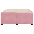 Cadre de lit sans matelas rose 120x190 cm velours
