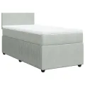 cadre de lit et matelas Gris clair 90x190 cm Velours