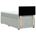 cadre de lit et matelas Gris clair 90x190 cm Velours