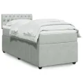 cadre de lit et matelas Gris clair 90x190 cm Velours