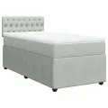 cadre de lit et matelas Gris clair 90x190 cm Velours