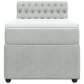 cadre de lit et matelas Gris clair 90x190 cm Velours