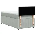 cadre de lit et matelas Gris clair 90x190 cm Velours