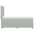 cadre de lit et matelas Gris clair 90x190 cm Velours