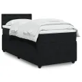 cadre de lit avec matelas Noir 100x200 cm Velours