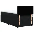 cadre de lit avec matelas Noir 100x200 cm Velours
