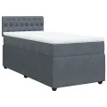 cadre de lit avec matelas Gris foncé 100x200 cm